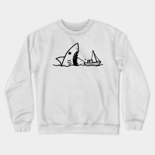 Stick Figure of a Shark in Black Ink Crewneck Sweatshirt